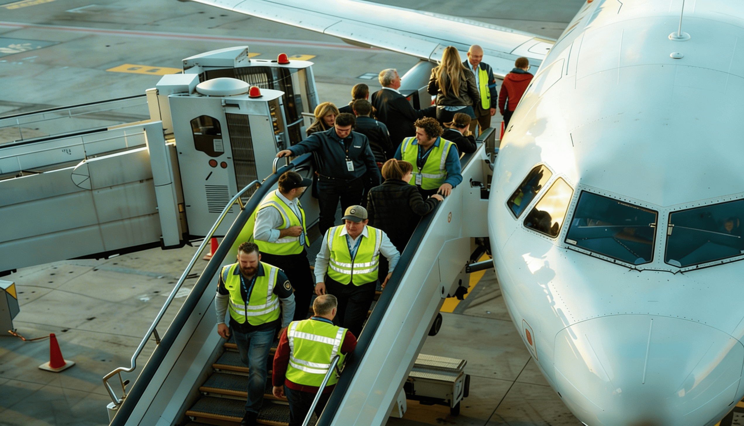 Elite Aviation private jet on standby for emergency evacuation at night