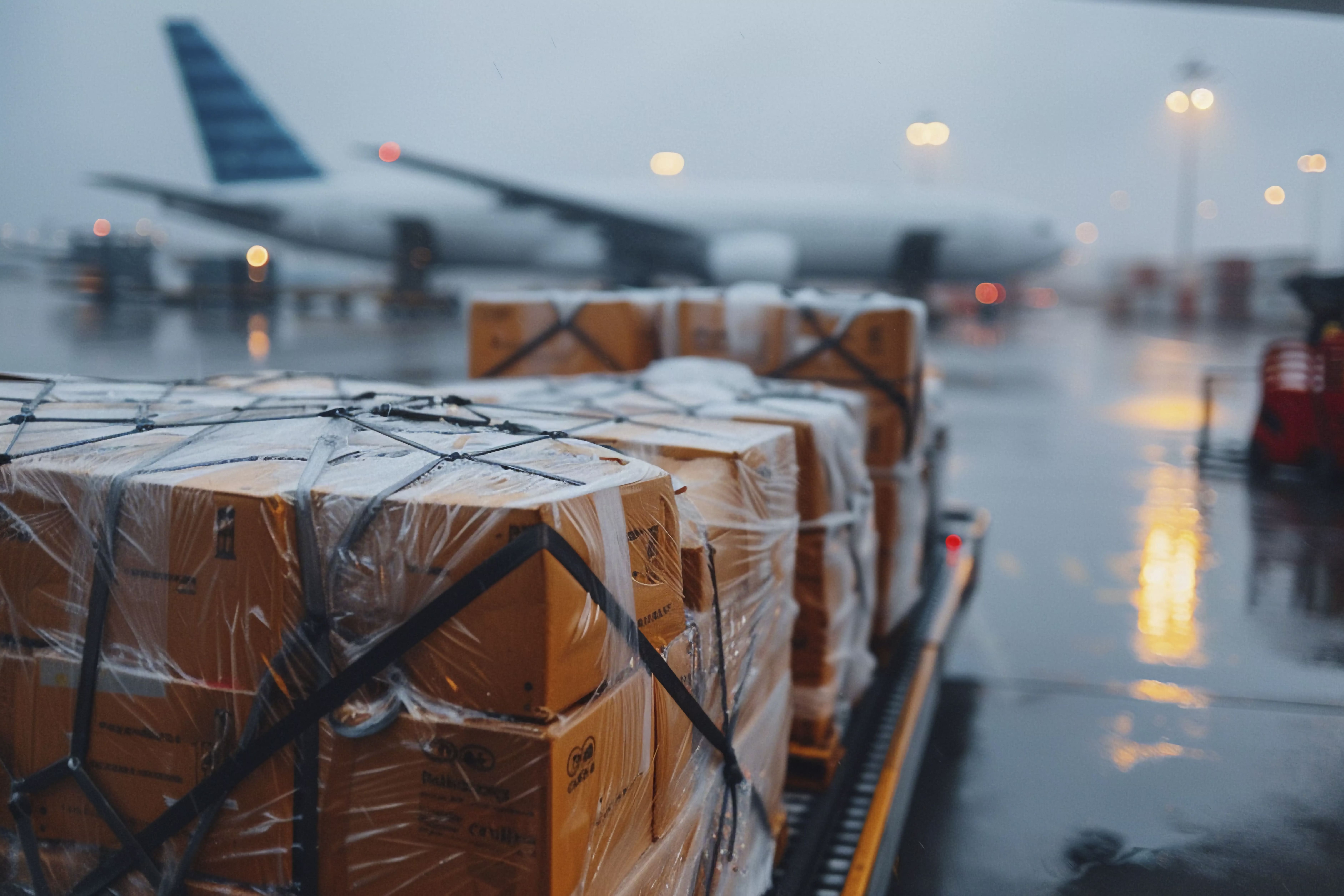 Cargo aircraft loading humanitarian supplies for crisis response mission